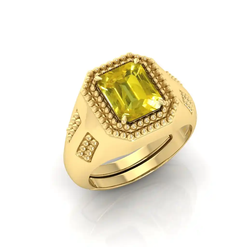 A+ Quality Yellow Sapphire Pukhraj Gemstone gold Ring for Women's and Men's.png